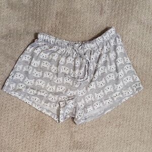 René Rofé Women's Cat Print Sleep Shorts, Loungewear Size M